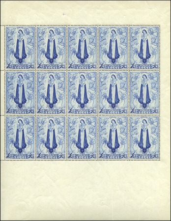 Stamp of Belgium » General issues from 1894 onwards 1933 Orval, 25c+15c en feuille complète