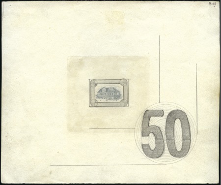 Stamp of Belgium » General issues from 1894 onwards 1915-19 Vues, Louvain - Bibliothèque, essai avec r