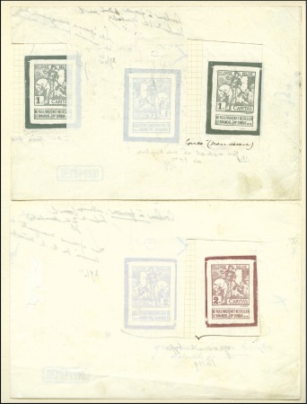 Stamp of Belgium » General issues from 1894 onwards 1911 Caritas, type Montald, deux épreuves collecti