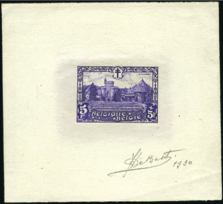 Stamp of Belgium » General issues from 1894 onwards 1930 Châteaux, cinq épreuves des coins en couleurs