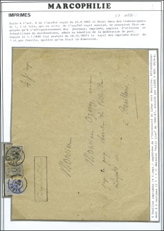 Stamp of Belgium » Belgique. 1866-67 Petit Lion - Émission 1c gris deux exemplaires +2c bleu sur grande bande