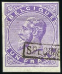 Stamp of Belgium » Belgique. 1883 Nouvelles valeurs - La Genèse 28 épreuves de la planche dont 13 avec surcharge S