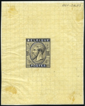 Stamp of Belgium » Belgique. 1883 Nouvelles valeurs - La Genèse Type non adopté, dessin à l'aquarelle et encre de 