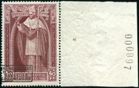 Stamp of Belgium » General issues from 1894 onwards 1932 10F+40F Cardinal Mercier, deux exemplaires ne