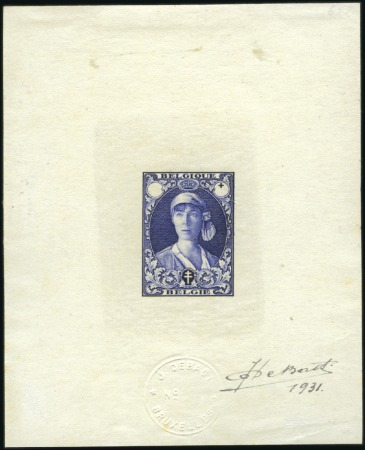 Stamp of Belgium » General issues from 1894 onwards 1931 Infirmière au Bandeau, quatre essais sur peti