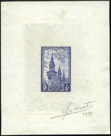 Stamp of Belgium » General issues from 1894 onwards 1938 Les Beffrois, type Tournai, trois essais inac