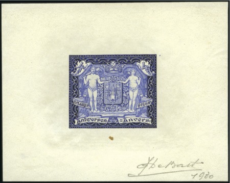 Stamp of Belgium » General issues from 1894 onwards 1930 Exposition d'Anvers, deux épreuves (resp. bru