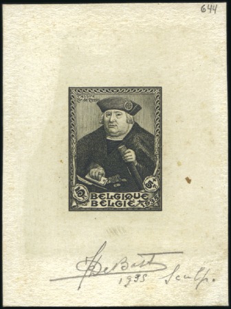 Stamp of Belgium » General issues from 1894 onwards 1935 Siteb, trois épreuves du coin achevé, quatriè
