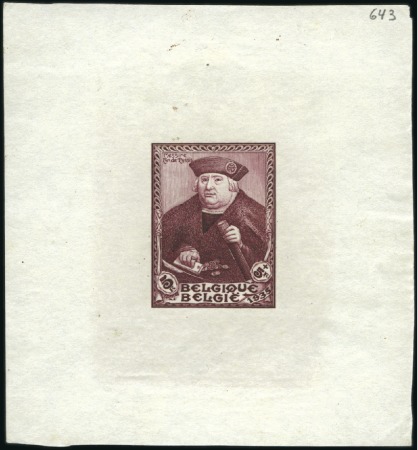 Stamp of Belgium » General issues from 1894 onwards 1935 Siteb, sept épreuves du coin achevé, quatrièm