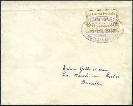 Stamp of Belgium » General issues from 1894 onwards 1914 POSTE LOCALE A BRUXELLES: "Le Courrier Provis