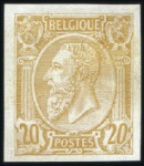 Stamp of Belgium » Belgique. 1884-91 Nouveaux types, nouvelles valeurs - La Genèse Épreuves sur papier blanc : 20c bistre, 20c bistre