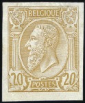 Stamp of Belgium » Belgique. 1884-91 Nouveaux types, nouvelles valeurs - La Genèse Épreuves sur papier blanc : 20c bistre, 20c bistre