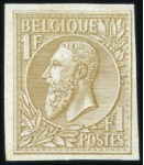 Stamp of Belgium » Belgique. 1884-91 Nouveaux types, nouvelles valeurs - La Genèse Épreuves sur papier blanc : 20c bistre, 20c bistre