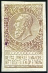 Stamp of Belgium » Belgique. 1893-1900 Armoiries du Royaume et Léopold II fine barbe - La Genèse Épreuve du 10c rose sur papier épais, et du 35c br