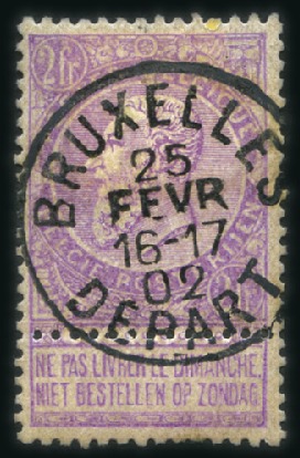 Stamp of Belgium » Belgique. 1893-1900 Armoiries du Royaume et Léopold II fine barbe - Émission Série complète de 15 valeurs avec annulation Van d