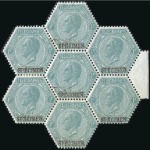 Stamp of Belgium » General issues from 1894 onwards 1866 Léopold 1er, 50c gris et 1F vert surchargés S
