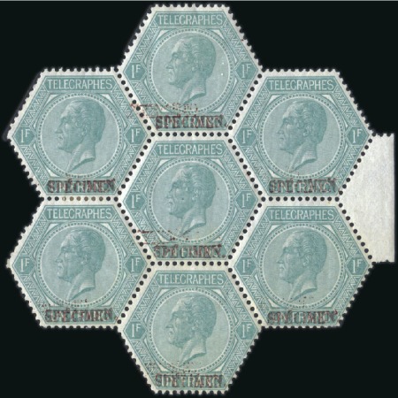 Stamp of Belgium » General issues from 1894 onwards 1866 Léopold 1er, 50c gris et 1F vert surchargés S