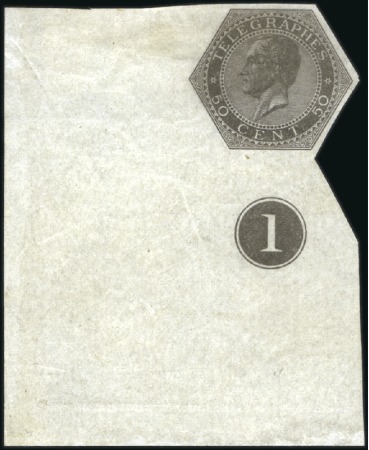 Stamp of Belgium » General issues from 1894 onwards 1866 Léopold 1er, 50c gris et 1F vert, non-dentelé