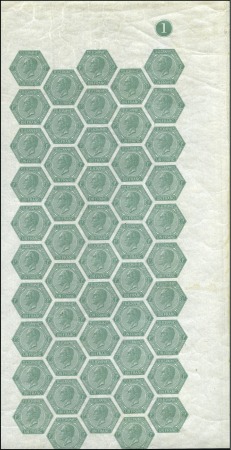 Stamp of Belgium » General issues from 1894 onwards 1866 Léopold 1er, 1F vert-bleu, planche entière no