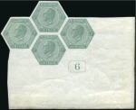 Stamp of Belgium » General issues from 1894 onwards 1866 Léopold 1er, 50c gris et 1F vert, en blocs de