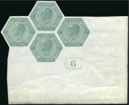 Stamp of Belgium » General issues from 1894 onwards 1866 Léopold 1er, 50c gris et 1F vert, en blocs de