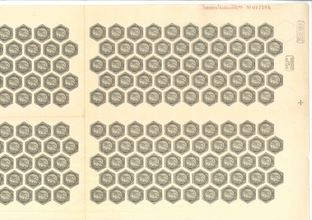 Stamp of Belgium » General issues from 1894 onwards 1888 Léopold II, fond ligné, 80c NOIR, feuille de 