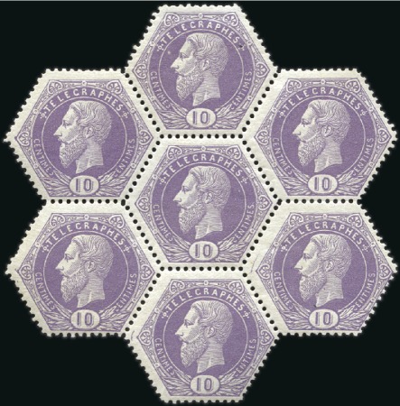 Stamp of Belgium » General issues from 1894 onwards 1871 Léopold II, fond plein, 10c lilas, encre anil