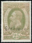 Stamp of Belgium » General issues from 1894 onwards 1889 Léopold II, 25F réséda foncé, petit lot compr