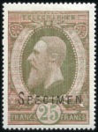 Stamp of Belgium » General issues from 1894 onwards 1889 Léopold II, 25F réséda foncé, petit lot compr
