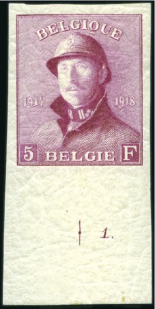 Stamp of Belgium » General issues from 1894 onwards 1919-20 Roi Casqué, la série complète non-dentelée