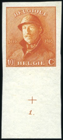 Stamp of Belgium » General issues from 1894 onwards 1919-20 Roi Casqué, 10 centimes, épreuves de la pl