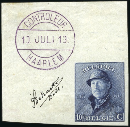 Stamp of Belgium » General issues from 1894 onwards 1919-20 Roi Casqué, 10 centimes, épreuves de la pl