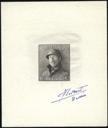 Stamp of Belgium » General issues from 1894 onwards 1919-20 Roi Casqué, 10 centimes, épreuve du coin d