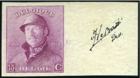 Stamp of Belgium » General issues from 1894 onwards 1919-20 Roi Casqué, 10 et 15 centimes, épreuves de
