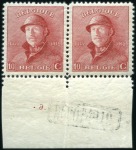 Stamp of Belgium » General issues from 1894 onwards 1919-20 Roi Casqué, lot montrant numéros de planch