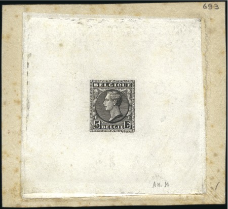 Stamp of Belgium » General issues from 1894 onwards 1928 Roi Albert 1er, essais de Maucquoy, épreuve d