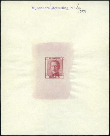 Stamp of Belgium » General issues from 1894 onwards 1928 Roi Albert 1er, essais de Durieu, tirage spéc