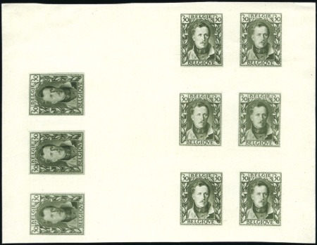 Stamp of Belgium » General issues from 1894 onwards 1928 Roi Albert 1er, essais d'un auteur inconnu d'