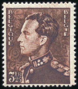 Stamp of Belgium » General issues from 1894 onwards 1939-41 Poortman 3F25 BRUN CHOCOLAT, nuance due à 
