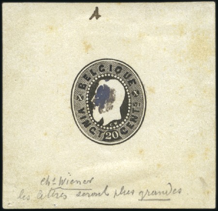 Stamp of Belgium » Belgique. 1869-83 Nouveaux types et nouvelles valeurs - La Genèse Première enveloppe postale belge: Essai de C. Wien