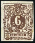 Stamp of Belgium » Belgique. 1869-83 Nouveaux types et nouvelles valeurs - La Genèse Épreuve des coins définitifs en brun y compris un 