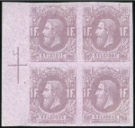 Stamp of Belgium » Belgique. 1869-83 Nouveaux types et nouvelles valeurs - La Genèse Épreuves des planches en couleurs adoptées sur pap