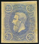 Stamp of Belgium » Belgique. 1869-83 Nouveaux types et nouvelles valeurs - La Genèse 20c en trois épreuves de la planche en couleurs se