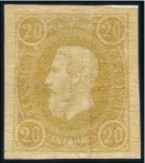 Stamp of Belgium » Belgique. 1869-83 Nouveaux types et nouvelles valeurs - La Genèse 20c en trois épreuves de la planche en couleurs se