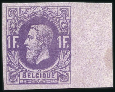 Stamp of Belgium » Belgique. 1869-83 Nouveaux types et nouvelles valeurs - La Genèse Groupe d'épreuves de la planche en diverses couleu