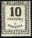 Stamp of Belgium » General issues from 1894 onwards Essais de Wiener, deux 10c noir et un 20c bleu, ad