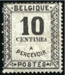 Stamp of Belgium » General issues from 1894 onwards Essais de Wiener, deux 10c noir et un 20c bleu, ad