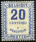 Stamp of Belgium » General issues from 1894 onwards Essais de Wiener, deux 10c noir et un 20c bleu, ad