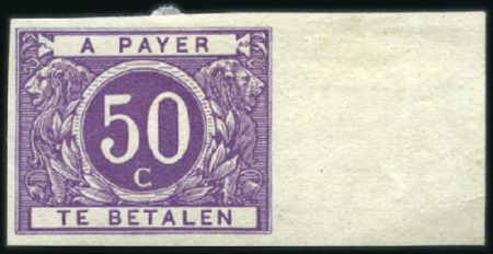 Stamp of Belgium » General issues from 1894 onwards 1916 Type Modifié, épreuves du coin du 50c en vert