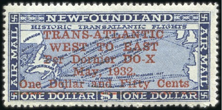 Stamp of Canada » Newfoundland 1932 $1.50 DO-X Trans-Atlantic Flight Surcharge, l